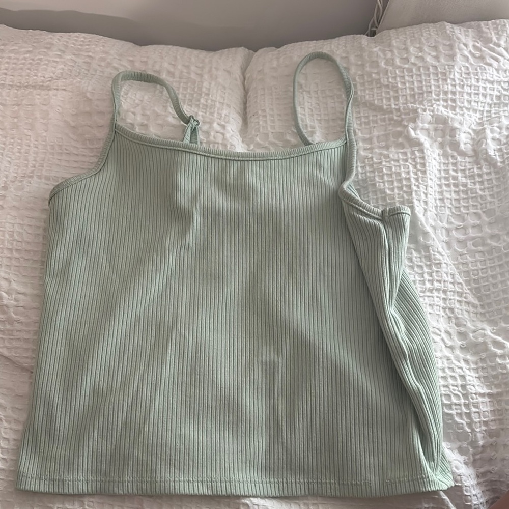 Mint Green Ribbed Tank Top